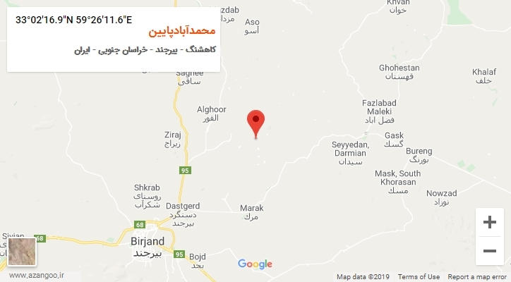 روستای محمدآبادپایین بر روی نقشه