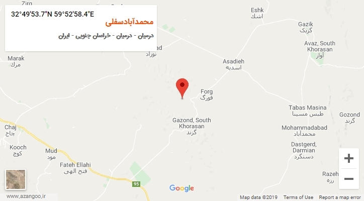 روستای محمدآبادسفلی بر روی نقشه