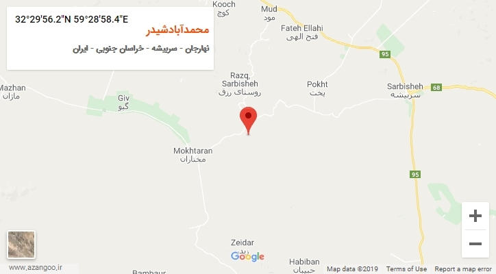 روستای محمدآبادشیدر بر روی نقشه