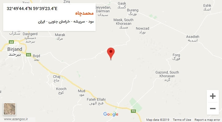 روستای محمدچاه بر روی نقشه