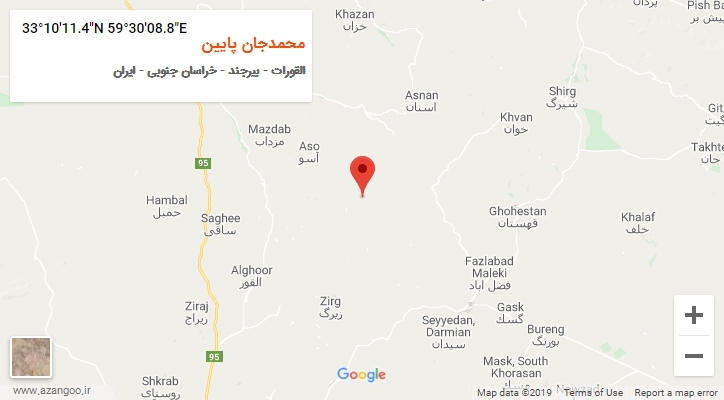 روستای محمدجان پایین بر روی نقشه