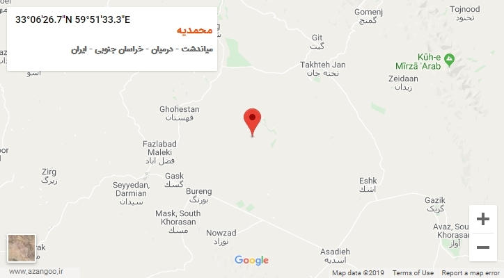 روستای محمدیه بر روی نقشه