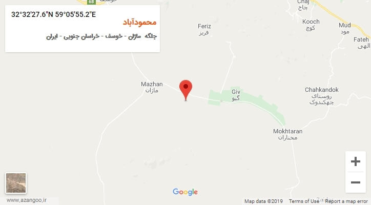 روستای محمودآباد بر روی نقشه