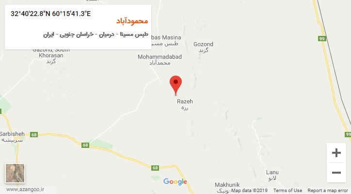 روستای محمودآباد بر روی نقشه