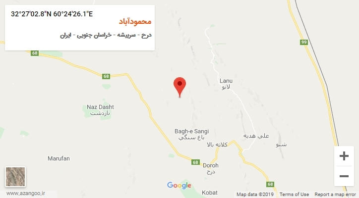 روستای محمودآباد بر روی نقشه