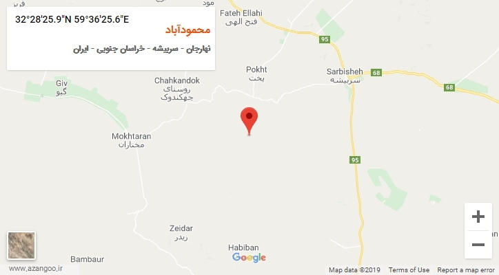 روستای محمودآباد بر روی نقشه