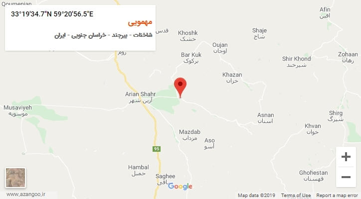 روستای مهمویی بر روی نقشه