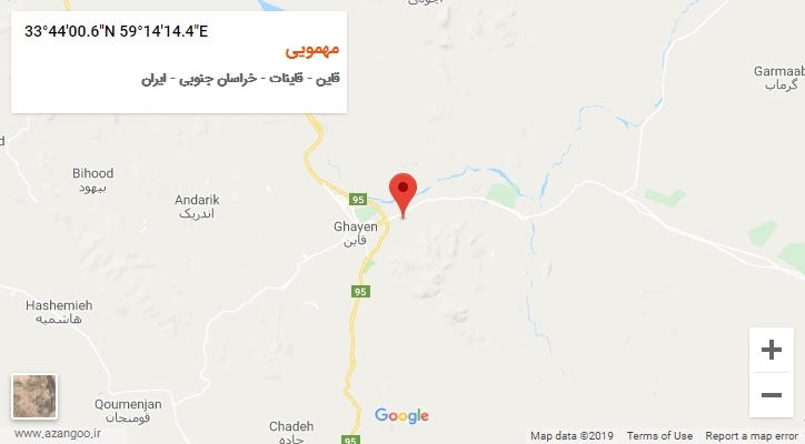 روستای مهمویی بر روی نقشه