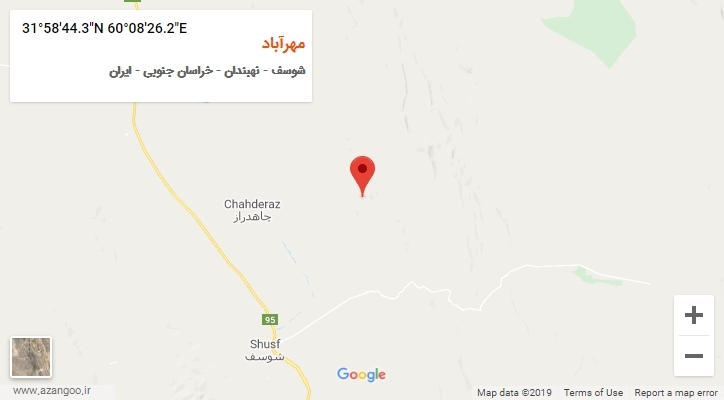 روستای مهرآباد بر روی نقشه