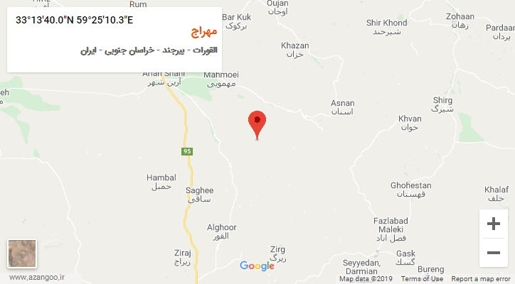 روستای مهراج بر روی نقشه