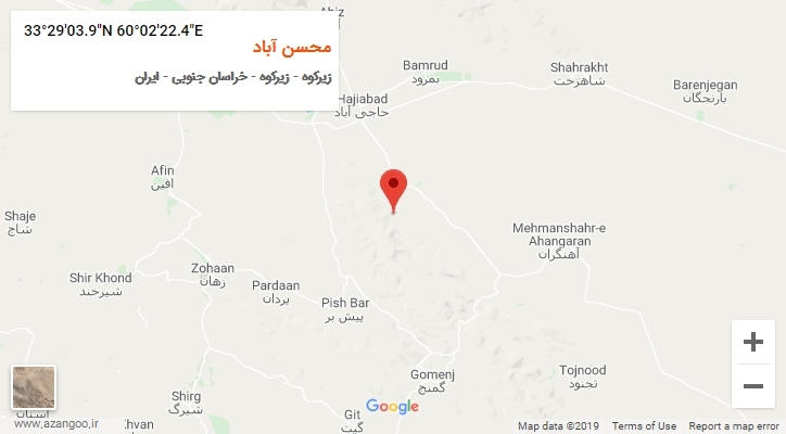 روستای محسن آباد بر روی نقشه