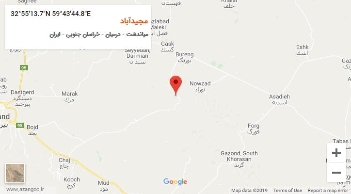 روستای مجیدآباد بر روی نقشه