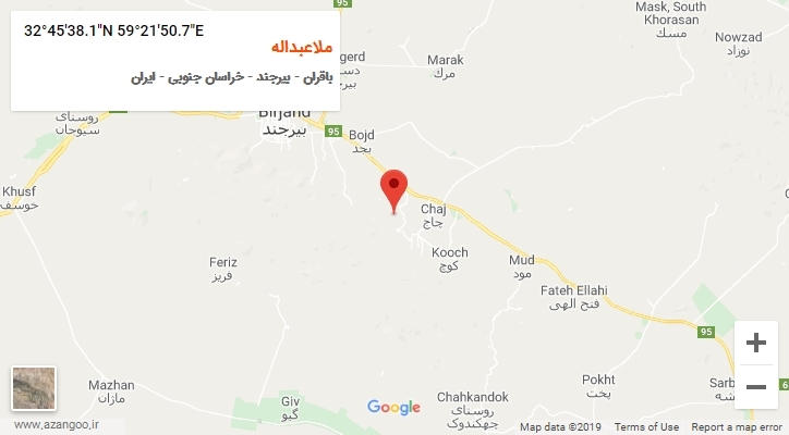 روستای ملاعبداله بر روی نقشه