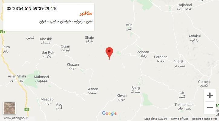 روستای ملاقنبر بر روی نقشه