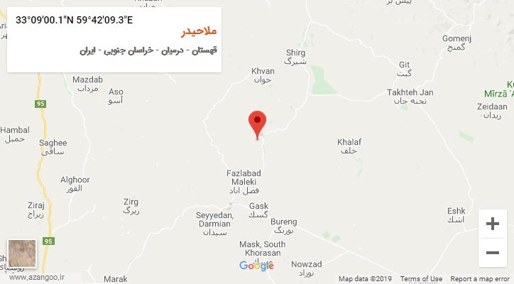 روستای ملاحیدر بر روی نقشه