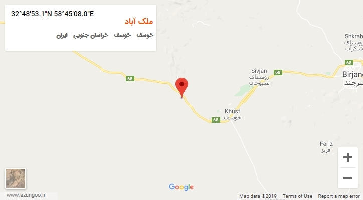 روستای ملک آباد بر روی نقشه