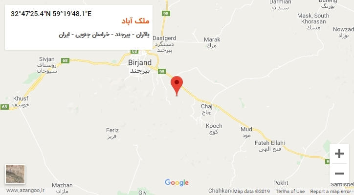 روستای ملک آباد بر روی نقشه