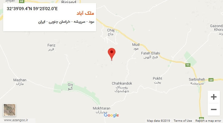 روستای ملک آباد بر روی نقشه