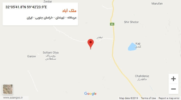 روستای ملک آباد بر روی نقشه