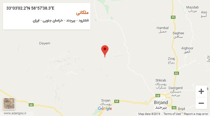 روستای ملکانی بر روی نقشه