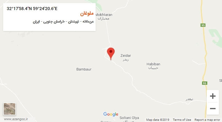 روستای ملوغان بر روی نقشه