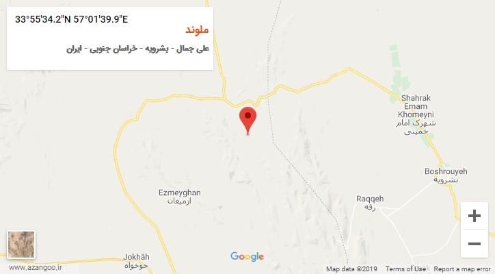 روستای ملوند بر روی نقشه