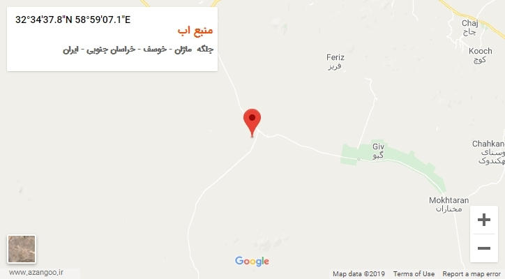 روستای منبع اب بر روی نقشه