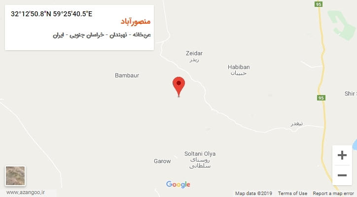 روستای منصورآباد بر روی نقشه