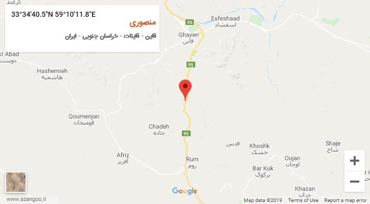 روستای منصوری بر روی نقشه