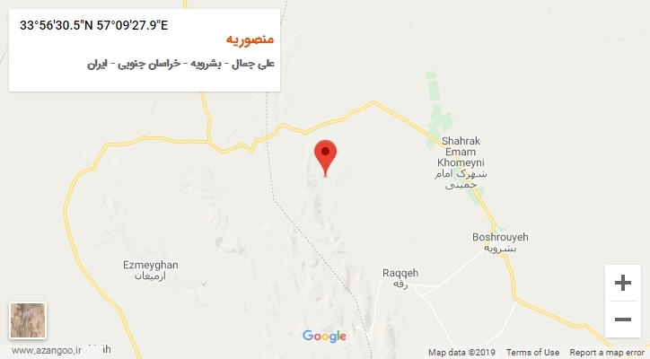 روستای منصوریه بر روی نقشه