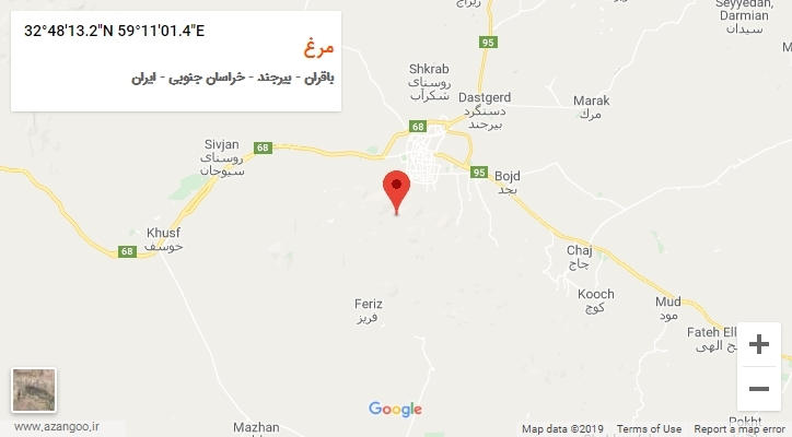 روستای مرغ بر روی نقشه