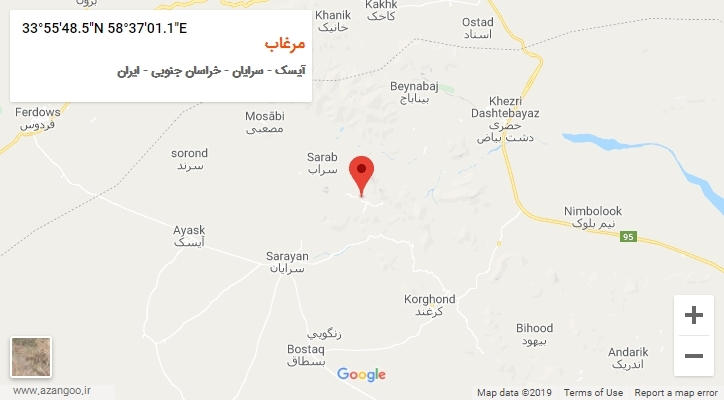 روستای مرغاب بر روی نقشه