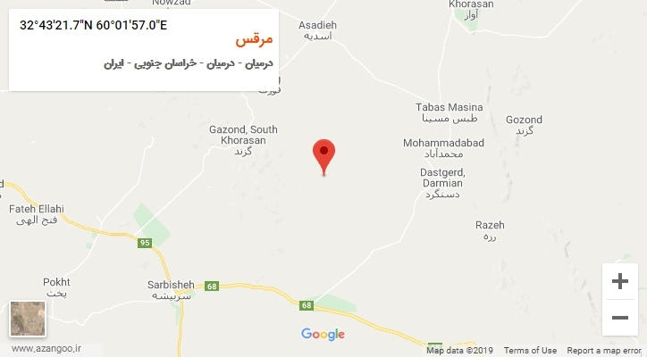 روستای مرقس بر روی نقشه