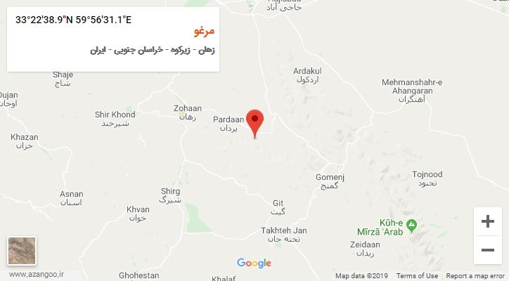 روستای مرغو بر روی نقشه