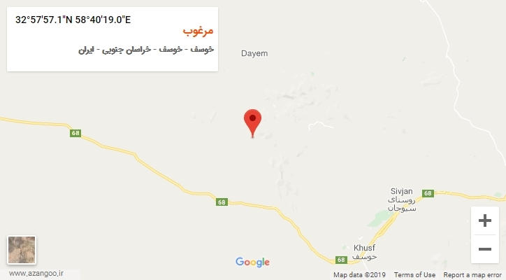 روستای مرغوب بر روی نقشه