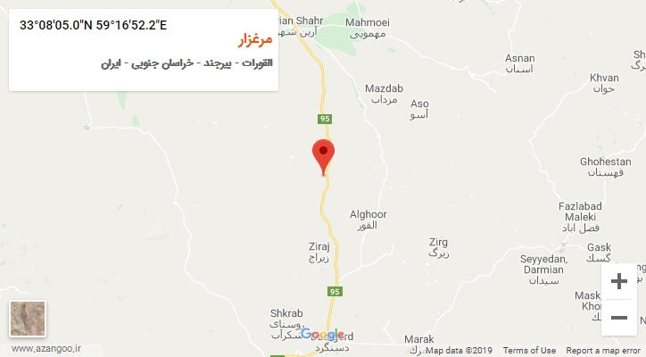 روستای مرغزار بر روی نقشه