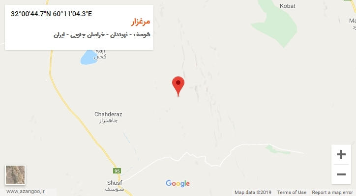 روستای مرغزار بر روی نقشه