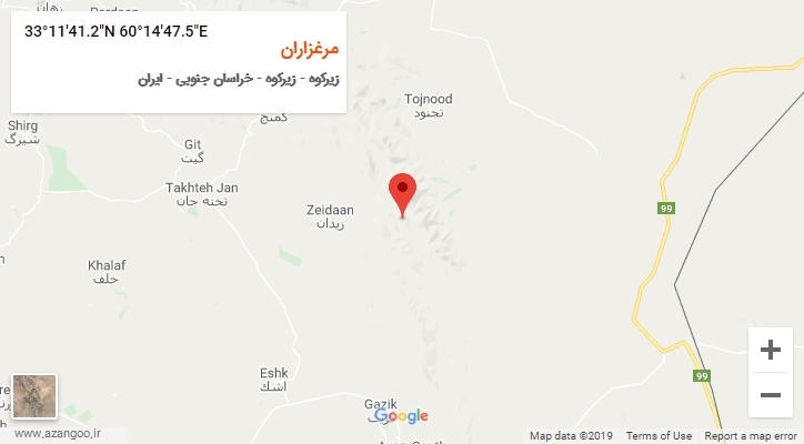 روستای مرغزاران بر روی نقشه