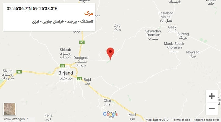 روستای مرک بر روی نقشه