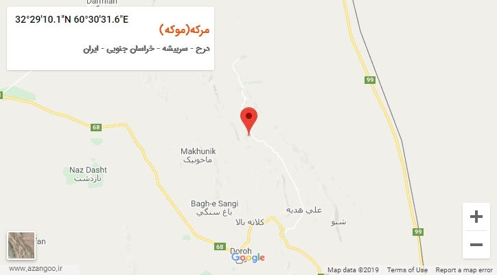روستای مرکه(موکه) بر روی نقشه