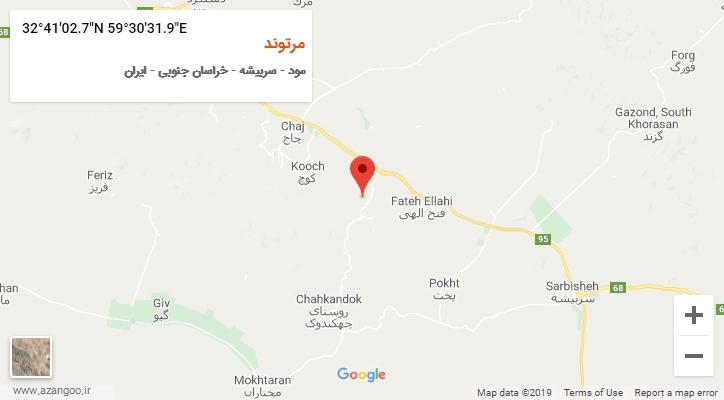 روستای مرتوند بر روی نقشه
