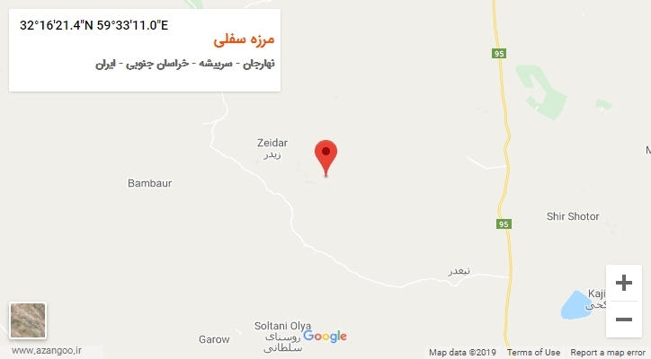 روستای مرزه سفلی بر روی نقشه