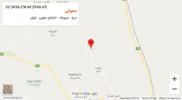 روستای مشوکی بر روی نقشه