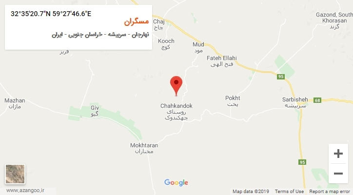 روستای مسگران بر روی نقشه