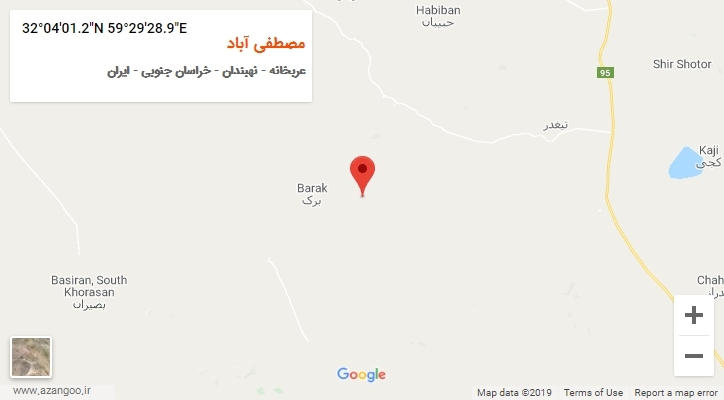 روستای مصطفی آباد بر روی نقشه