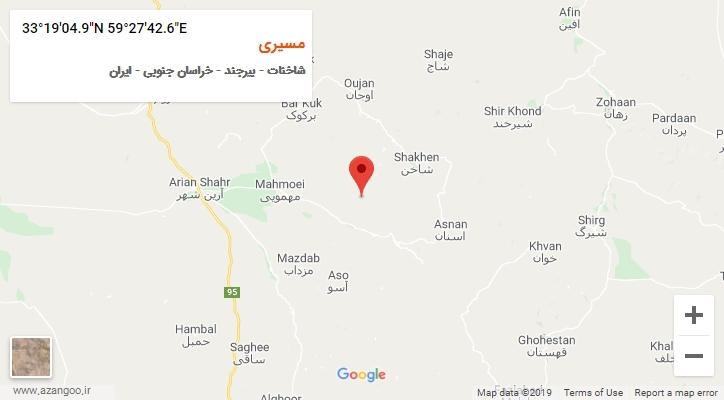 روستای مسیری بر روی نقشه