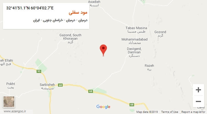 روستای مود سفلی بر روی نقشه