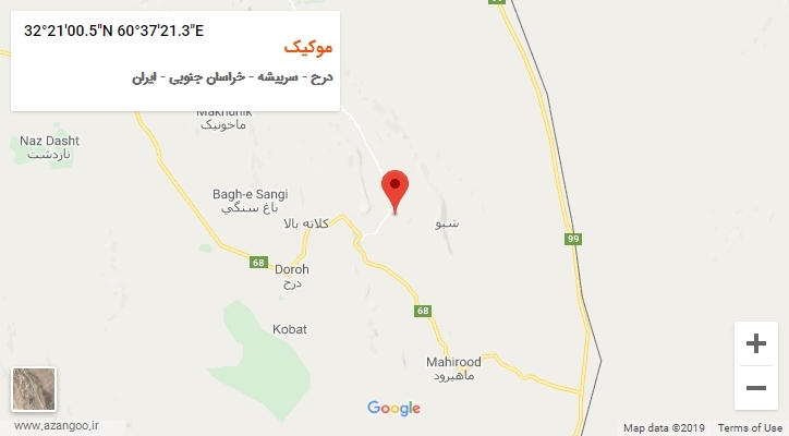 روستای موکیک بر روی نقشه