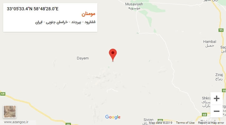 روستای مومنان بر روی نقشه