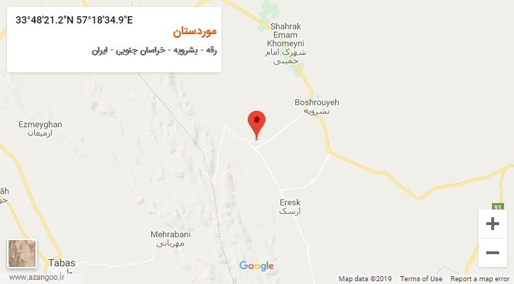 روستای موردستان بر روی نقشه